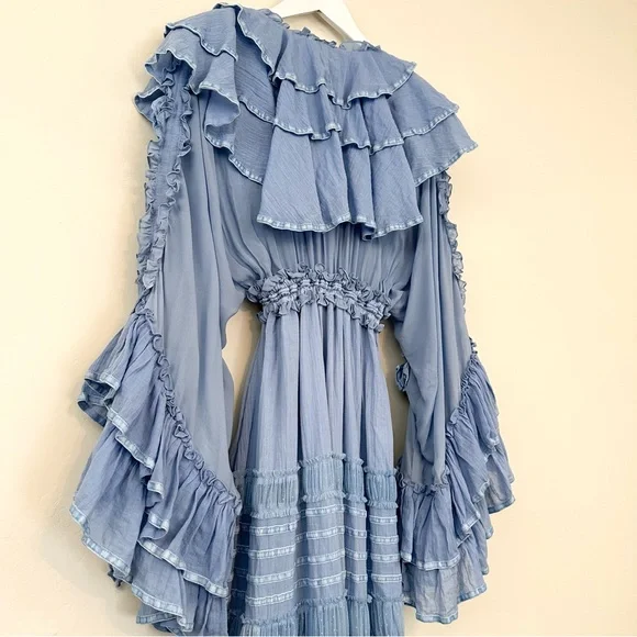 Fillyboo Lotus Duster Maxi Dress in Rain Song Blue - Picture 13 of 16